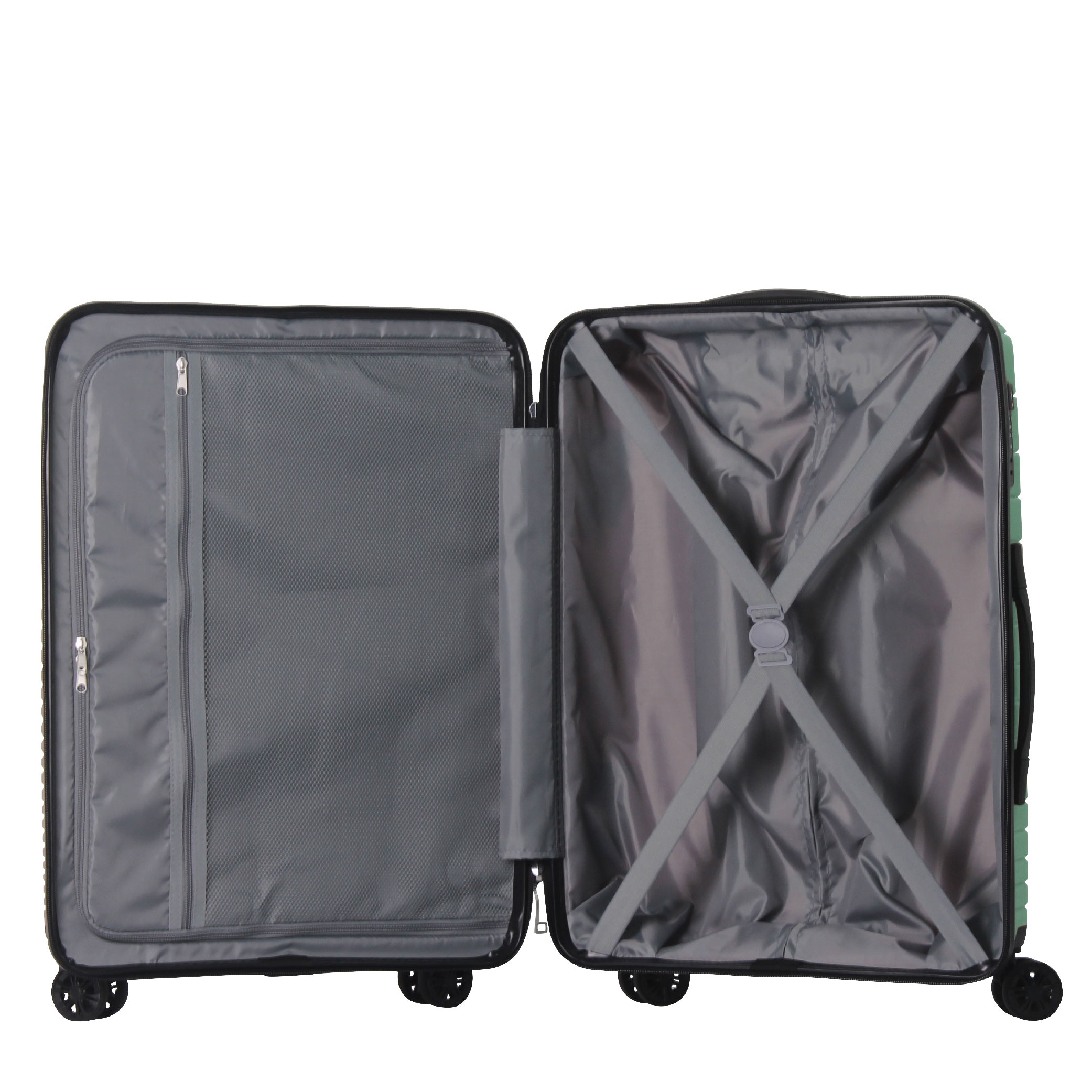 Luggage Set 3 Piece, PP Hardshell Carry On Suitcase With Spinner Wheels & TSA Lock, Lightweight Suitcases For Business, Trip, (20"/24"/28"), Green_voghion.com